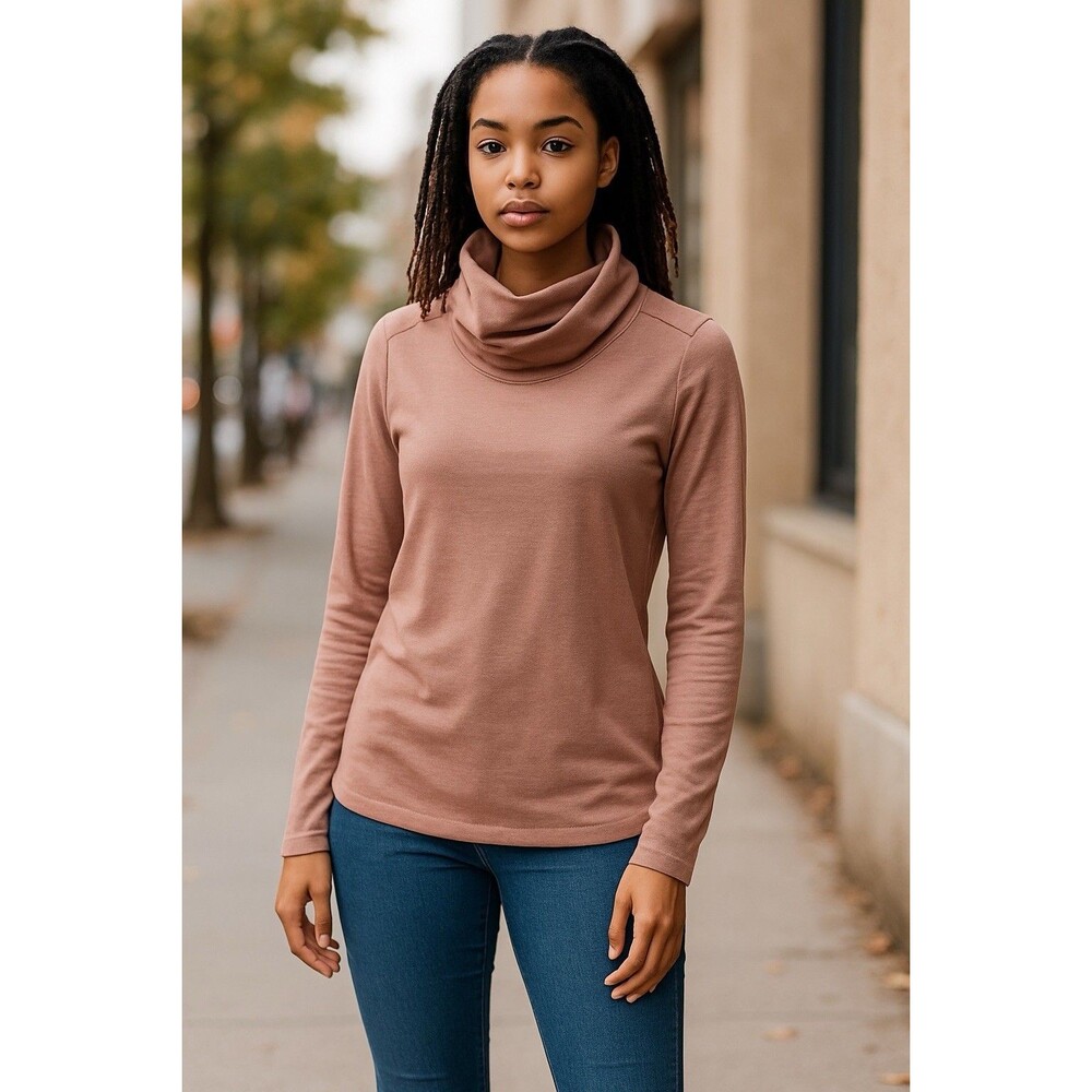Apana Long Sleeve Pink Heather Women's Yoga Athletic Workout Shirt Top Size M